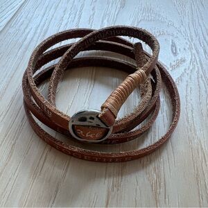 Brown Leather Wrap Bracelet